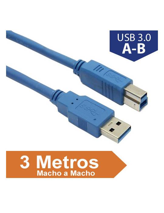 CABLE DE EXTENSION PASIVO USB 3 0 A-B 3 METROS M/M GOLD