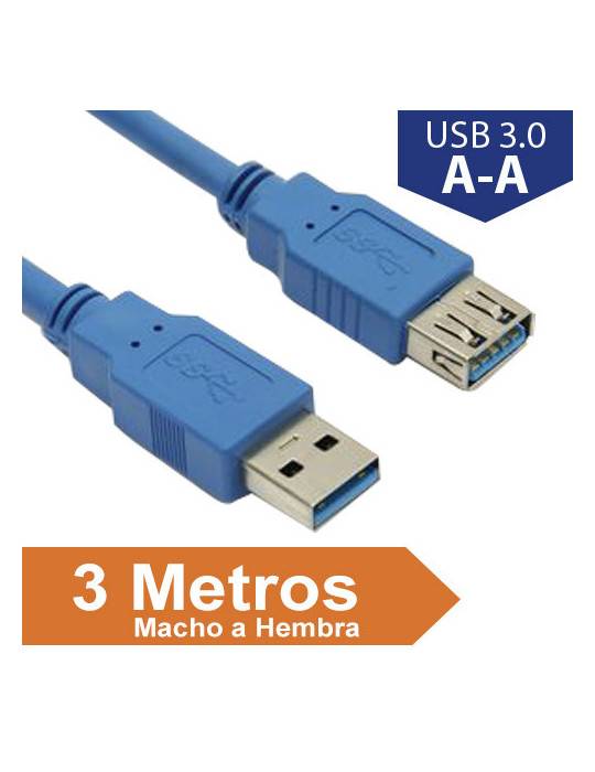 CABLE DE EXTENSION PASIVO USB 3.0 A-A 3 METROS M/H GOLD