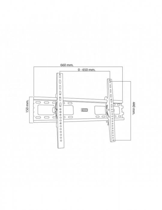 SOPORTE PARA TV, UNIVERSAL REGULABLE ±10, 32-80", VMAX 600X400, 75KG, DINON