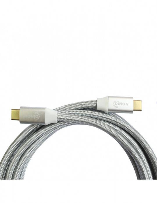 CABLE USB-C A USB-C 3.1, 10GBPS, 1.8MTS, CONECTOR METALICO, BLANCO