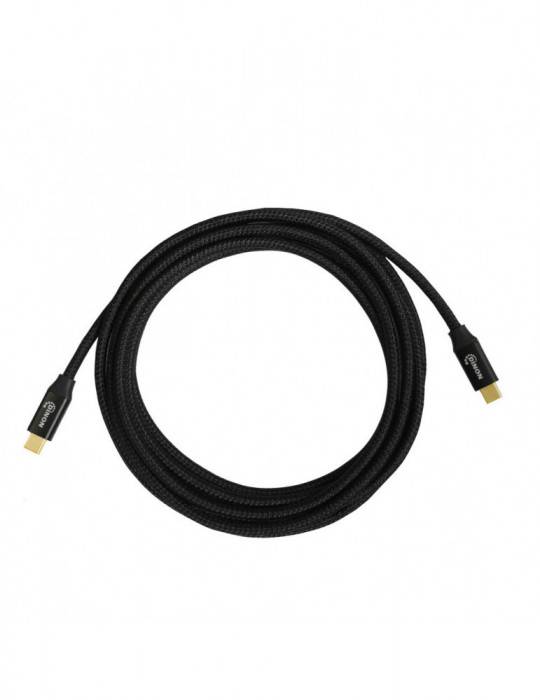 CABLE USB-C A USB-C 3.1, 10GBPS, 0.9MTS, CONECTOR METALICO, NEGRO
