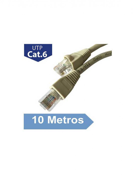 CABLE PATCH UTP 10 MTS CAT6 MARFIL, CCA, 26AWG