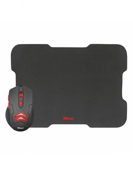 MOUSE USB Y MOUSE PAD GAMING ZIVA TRUST NEGRO