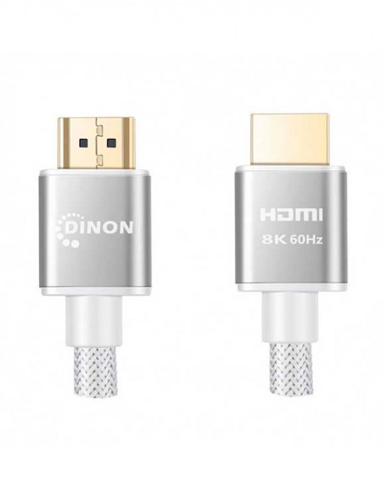 CABLE HDMI 1,8M. M/M, 2.1/8K, 120HZ, MESH, BLANCO, CONECTORES BAÑO ORO