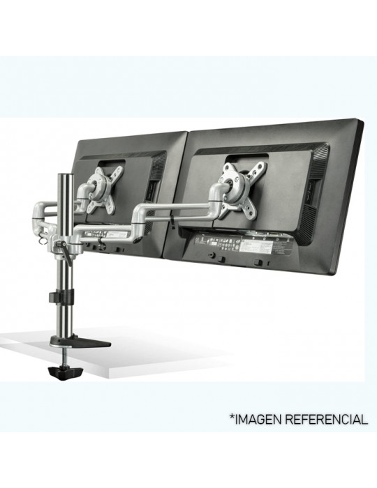 SOPORTE DE ESCRITORIO DOBLE PARA LCD LED EN MESA CON BRAZO 10-23, 360ø, VMAX 100X100, 8KG.