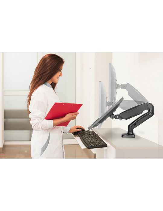 SOPORTE ERGONOMICO LCD MESA 1 BRAZO, 13-27', GIRO 180°, VESA 100X100