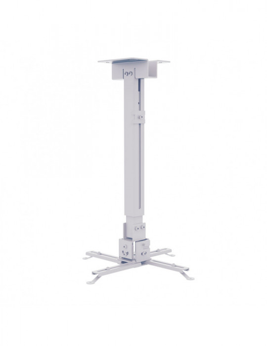 SOPORTE PARA PROYECTOR A TECHO EXTENSIBLE 38-58 CM, 360°, 13.5KG, BLANCO DINON