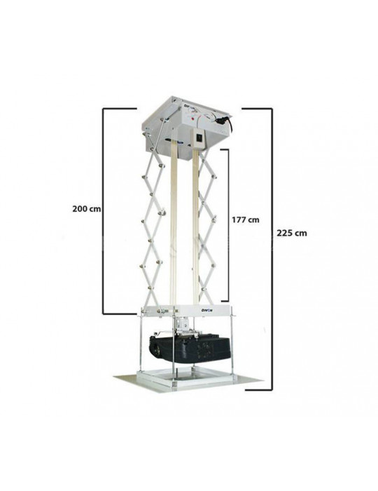 SOPORTE PARA PROYECTOR A TECHO ELECTRICO CONTROL REMOTO. MOTOR TUBULAR, 2METROS. 40KG.