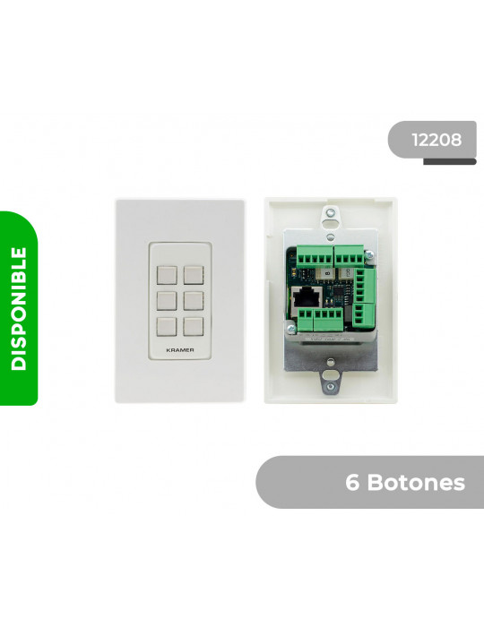 Botonera de control de 6 botones con puertos I/O (US, EU, UK)