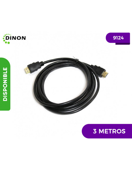 CABLE HDMI 3M. M/M, 1.4, CONECTORES BAÑO ORO