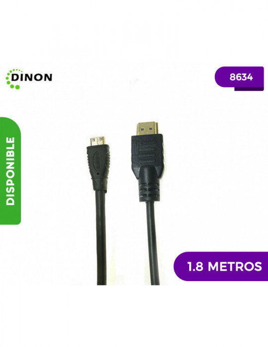 CABLE MINI HDMI A HDMI 1,8M. MM, V1.3, CONECTOR BAÑADOS EN ORO