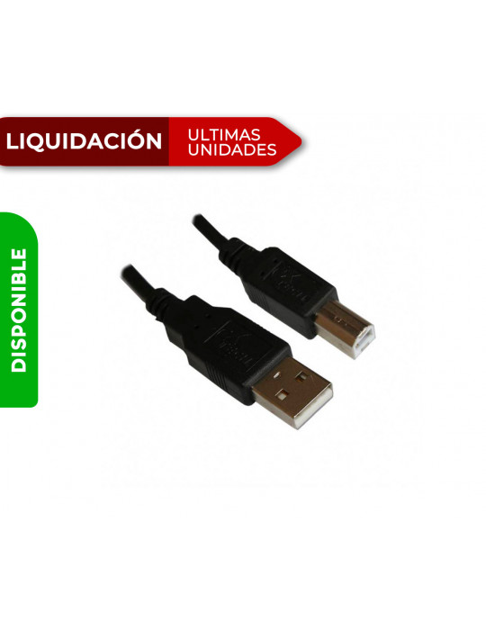 CABLE DE IMPRESORA USB 2.0 A-B TIPO MACHO 1.8 METROS