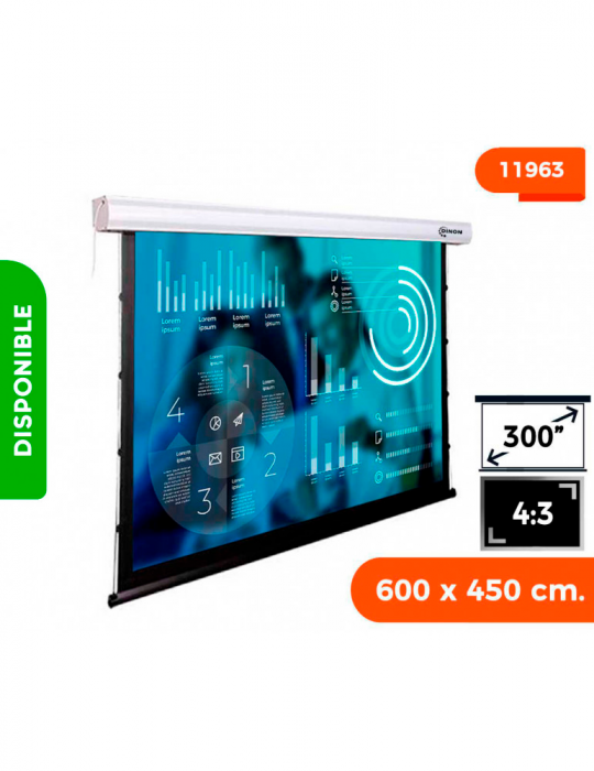 TELON ELECTRICO PREMIUM TENSIONADO 6,00 X 4,50 (300") C/REMOTO 4:3