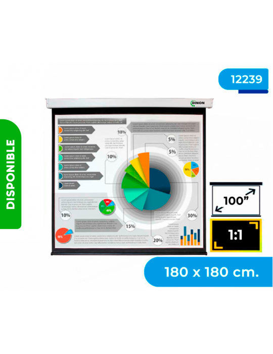 Telón Mural 1,80 x 1,80 Metros con SLR* (100" Diagonal) 1:1