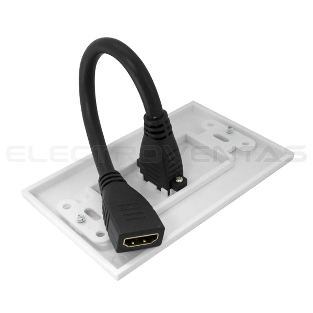 PLACA DE MURO 1 PUERTO HDMI 2.0 4K DINON + EXTENSION 10CM