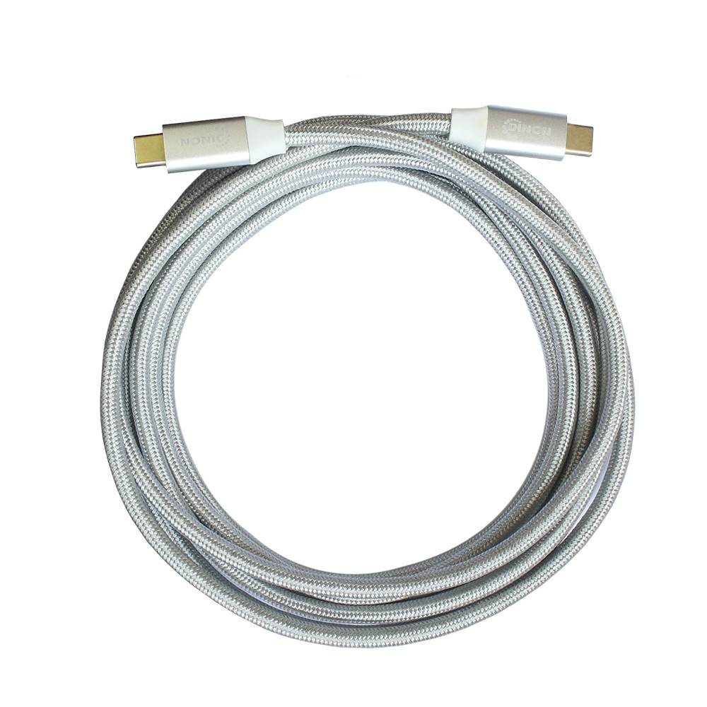 CABLE USB-C A USB-C 3.1, 10GBPS, 1.8MTS, CONECTOR METALICO, BLANCO DINON