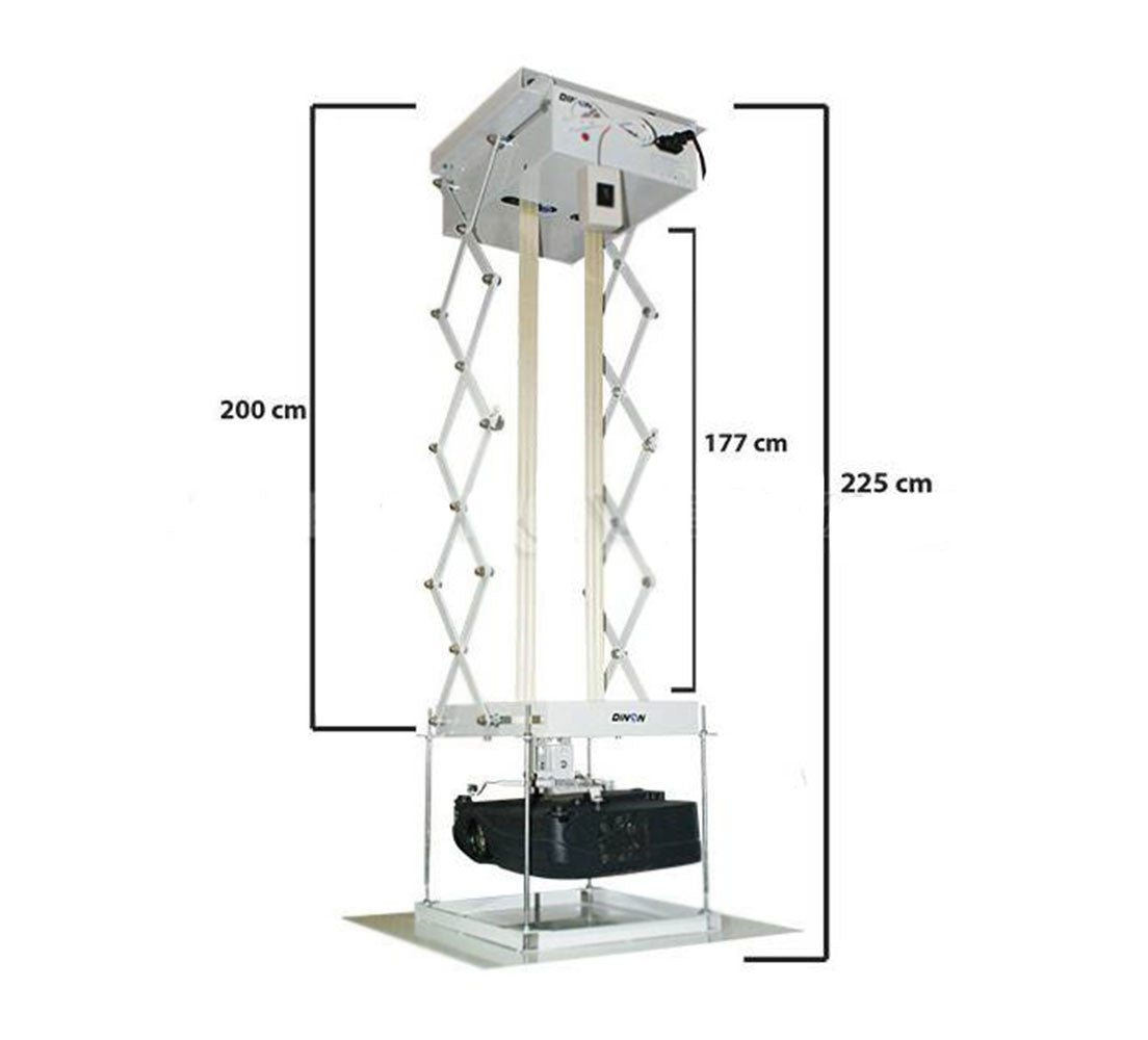 SOPORTE PARA PROYECTOR A TECHO ELECTRICO CONTROL REMOTO. MOTOR TUBULAR, 2METROS. 40KG.