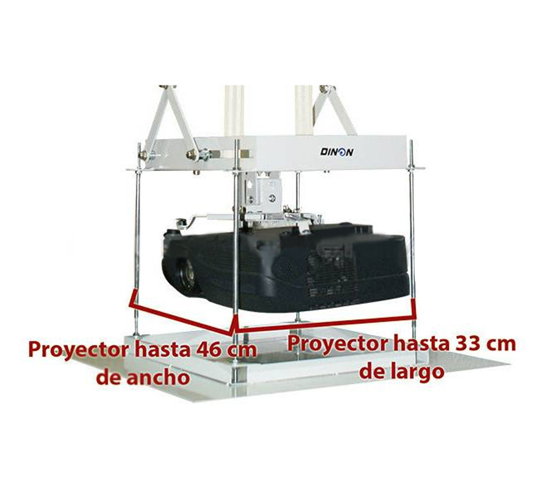 SOPORTE PARA PROYECTOR A TECHO ELECTRICO CONTROL REMOTO. MOTOR TUBULAR, 2METROS. 40KG.