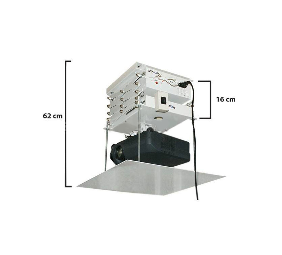 SOPORTE PARA PROYECTOR A TECHO ELECTRICO CONTROL REMOTO. MOTOR TUBULAR, 2METROS. 40KG.