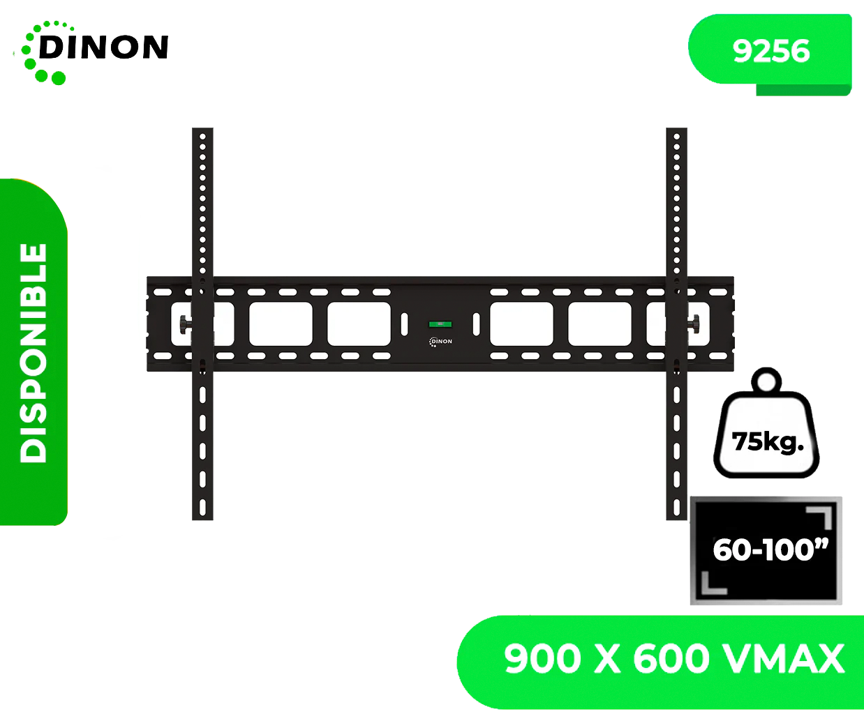 SOPORTE PARA TV UNIVERSAL REGULABLE ±10°, 60-100", VMAX 900X600, 75KG, DINON