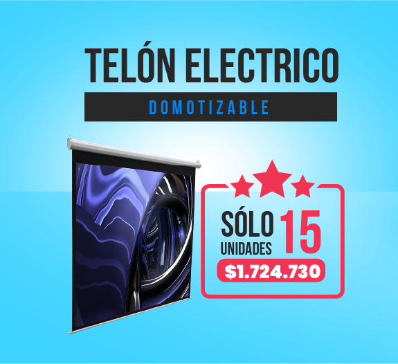 oferta telon electrico premium dinon 600 x 450 con control remoto domotizable