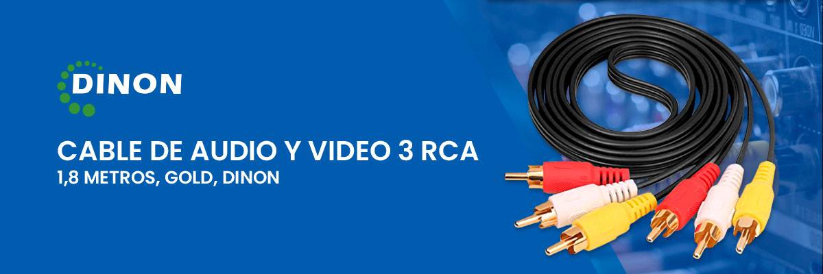 CABLE DE AUDIO Y VIDEO 3 RCA 1,8 METROS GOLD DINON Electroventas
