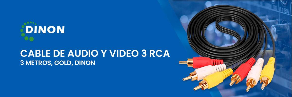 CABLE DE AUDIO Y VIDEO 3 RCA 3,0 METROS GOLD DINON Electroventas
