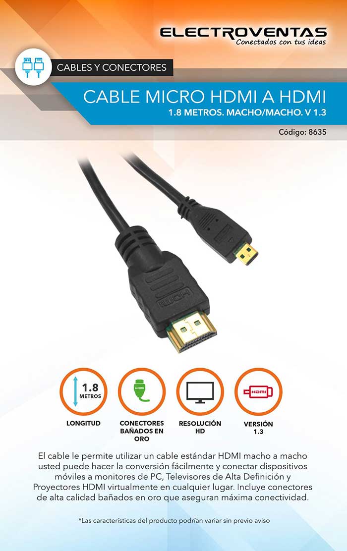 CABLE MICRO HDMI A HDMI